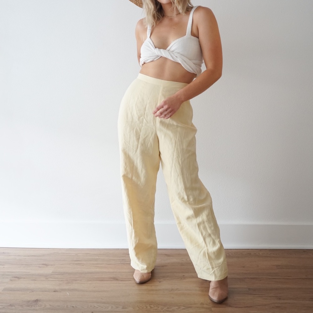 vintage silk linen two-piece trouser + jacket